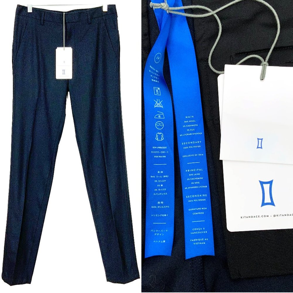 New Kit and Ace Orpheum Trousers Navy Sz 32